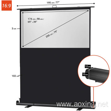 180x102cm floor standing water material projector screen 4k